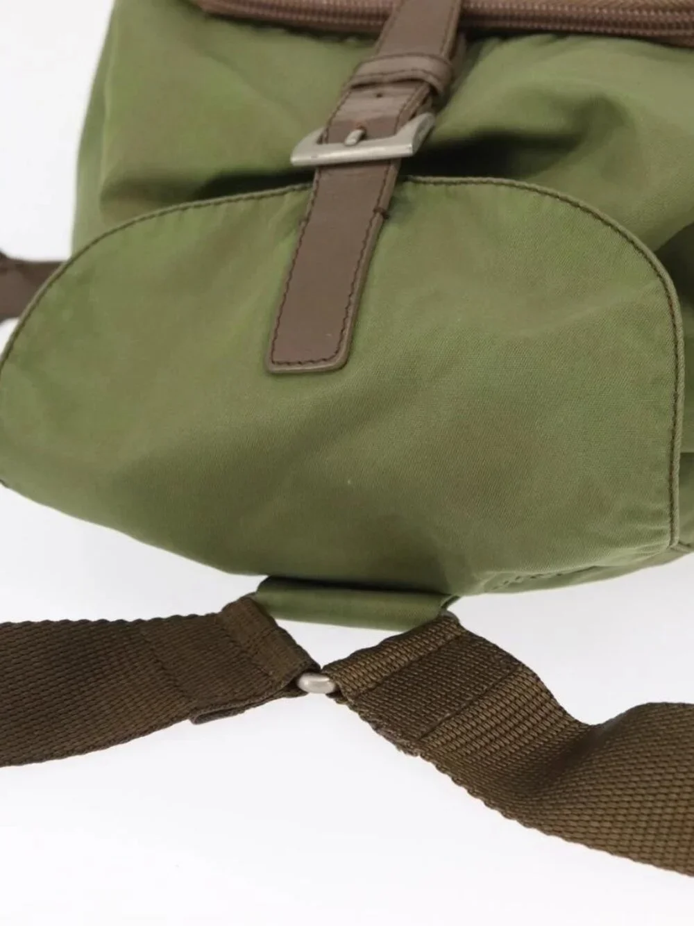 PRADA Backpack Nylon Green Silver